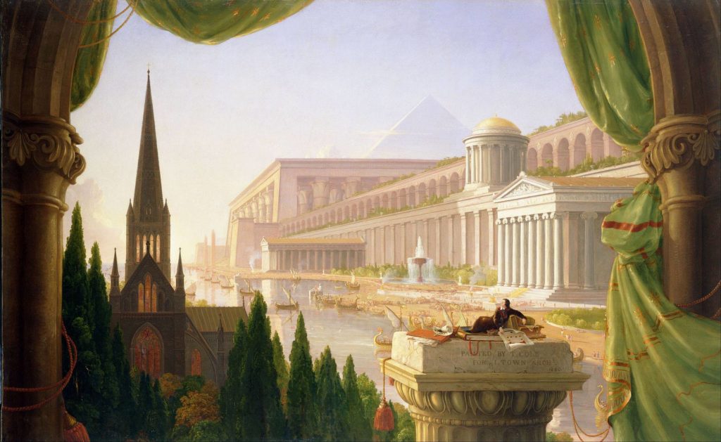 "Arkitektens drøm" af br. Thomas Cole (1840), Toledo Museum of Art.